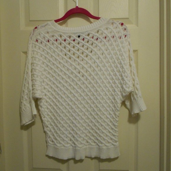 Calvin Klein Jeans White 100% Cotton Top 3/4 Sleeve Small CK - Picture 4 of 9